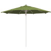 11 ft. Silver Aluminum Commercial Market Patio Umbrella Fiberglass Ribs and Pulley lift in Spectrum Cilantro Sunbrella