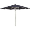 California Umbrella 11 ft. Silver Aluminum Commercial Market Patio Umbrella with Pulley Lift in Spectrum Indigo Sunbrella