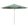 California Umbrella 11 ft. Silver Aluminum Commercial Market Patio Umbrella with Pulley Lift in Spectrum Mist Sunbrella