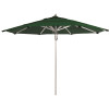 California Umbrella 11 ft. Silver Aluminum Commercial Market Patio Umbrella with Pulley Lift in Forest Green Sunbrella