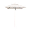 California Umbrella 6 ft. Silver Aluminum Commercial Market Patio Umbrella with Pulley Lift in Natural Sunbrella