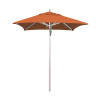 California Umbrella 6 ft. Silver Aluminum Commercial Market Patio Umbrella with Pulley Lift in Tuscan Sunbrella