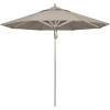 California Umbrella 9 ft. Silver Aluminum Commercial Market Patio Umbrella with Pulley Lift in Granite Sunbrella