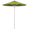 California Umbrella 7.5 ft. Silver Aluminum Commercial Market Patio Umbrella with Pulley Lift in Macaw Sunbrella