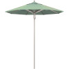 California Umbrella 7.5 ft. Silver Aluminum Commercial Market Patio Umbrella with Pulley Lift in Spa Sunbrella