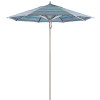 California Umbrella 7.5 ft. Silver Aluminum Commercial Market Patio Umbrella with Pulley Lift in Dolce Oasis Sunbrella