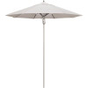 California Umbrella 7.5 ft. Silver Aluminum Commercial Market Patio Umbrella with Pulley Lift in Natural Sunbrella