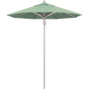 California Umbrella 7.5 ft. Silver Aluminum Commercial Market Patio Umbrella with Pulley Lift in Spectrum Mist Sunbrella