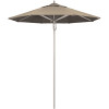 California Umbrella 7.5 ft. Silver Aluminum Commercial Market Patio Umbrella with Pulley Lift in Spectrum Dove Sunbrella