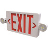 Evade 120-Volt/277-Volt Integrated LED White with Red Letter Exit Combination with Remote Capacity