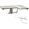 Folding Shower Seat Slow Close Gas Struts L-Shaped Left Hand Solid Phenolic in White