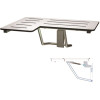 Folding Shower Seat Slow Close Gas Struts L-Shaped Right Hand Solid Phenolic in White