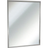 ASI 18 in. W x 30 in. H Rectangular Framed Single Chan-Lok Plate Glass Wall Mount Bathroom Vanity Mirror in Stainless Steel