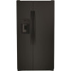 GE 25.3 cu. ft. Side by Side Refrigerator in Black, Standard Depth