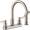 Westwind Double-Handle Kitchen Faucet with Side Sprayer in Stainless Steel