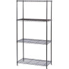 Safco 36 in. W x 18 in. D x 72 in. H Black Commercial Wire 4-Tier Shelving Unit
