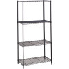 Safco 48 in. W x 18 in. D x 72 in. H Black Industrial Wire 4-Tier Shelving Starter Kit