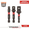 Milwaukee SHOCKWAVE Impact Duty 1/4 in. Hex Shank Socket Adapter Set (3-Piece)