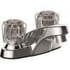 Seasons 4 in. Centerset Double-Handle Bathroom Faucet in Chrome, drilled for Pop-Up