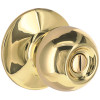 Round Privacy Bed/Bath Door Knob 2-3/8" and 2-3/4" Backset Grade 3 Bright Brass