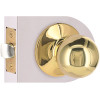 Round Passage Hall/Closet Door Knob 2-3/8" and 2-3/4" Backset Grade 3 Bright Brass