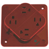 HUBBELL WIRING 20 Amp 125-Volt 5-20R Grade 4-Plex Hospital Receptacle, Red