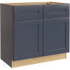 MILL'S PRIDE Richmond Shaker Rta Kitchen Cabinet, Valencia Blue, 36"x34.5"x24"