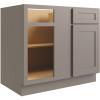 CNC Cabinetry Luxor 39" Blind Base Cabinet, 5-Pc, Left, Shaker Misty Grey