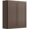CNC Cabinetry Luxor 2-Door Wall Cabinet, 42"w X 42"h X 12"d, Shaker Espresso