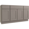 CNC Cabinetry Luxor Vanity Base Cabinet, 60"w X 32.5"h X 21"d, Shaker Misty Grey