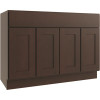 CNC Cabinetry Luxor Vanity Base Cabinet, 48"w X 34.5"h X 21"d, Shaker Espresso