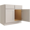 CNC Cabinetry Luxor 42" 2-Door Sink Base Cabinet, Shaker Misty Grey