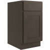 CNC Cabinetry Luxor Waste Basket Cabinet, 15"w X 24"d, Shaker Smoky Grey