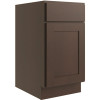 CNC Cabinetry Luxor Waste Basket Cabinet, 18"w X 24"d, Shaker Espresso
