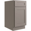 CNC Cabinetry Luxor Waste Basket Cabinet, 5-Pc Drawer, 15"w, Shaker Misty Grey