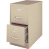Lorell 15 in. x 26-1/2 in. x 28-3/8 in. Putty Vertical File Cabinet with 2-Drawers Security Lock and Letter Files