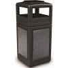 42 Gallon Stonetec Black,pepperstone Paneled Trash Can