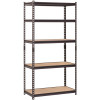 Muscle Rack 5-Tier Steel Shelving In Black, 36 In. W X 72 In. H X 18 In. D