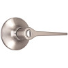 Shield Security Bed/Bath Privacy Door Lever, Flat Straight, Satin Nickel