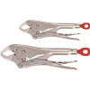 Milwaukee Gripped Curved Jaw Locking Pliers With Maxbite Set