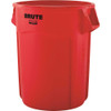 Rubbermaid Commercial Brute 55 Gal Red Round Utility Trash Can Package Of 3