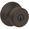 Schlage Bowery Keyed Entry Knob, Aged Bronze
