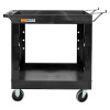 Luxor 32x18" Industrial Cart 2 Tub Shelves W/Ladder Holder Storage Hooks/Spool