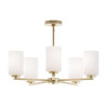 Afx Leo 24" Five-Light Medium Base Pendant, Light Antique Brass