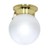 Satco Polished Brass One-Light 6 Flush Fixture With Pull Chain