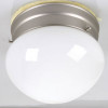 Generic Private Brand 1 Light Flush Mount Fixture Brushed NICKEL White Glass 6"