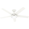 Hunter Fan 52" Skyflow Weathermax Ceiling Fan With LED Light, Matte White