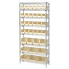 Quantum Storage Systems Wire Shelving Ivory Bin 48 X 12 X 74 Black Epoxy Finish