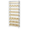 Quantum Storage Systems Wire Shelving Ivory Bin 42 X 12 X 86 Black Epoxy Finish
