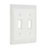 Titan3 2-Gang Toggle/Toggle Midway Plastic Wall Plate, Textured/Paintable, White